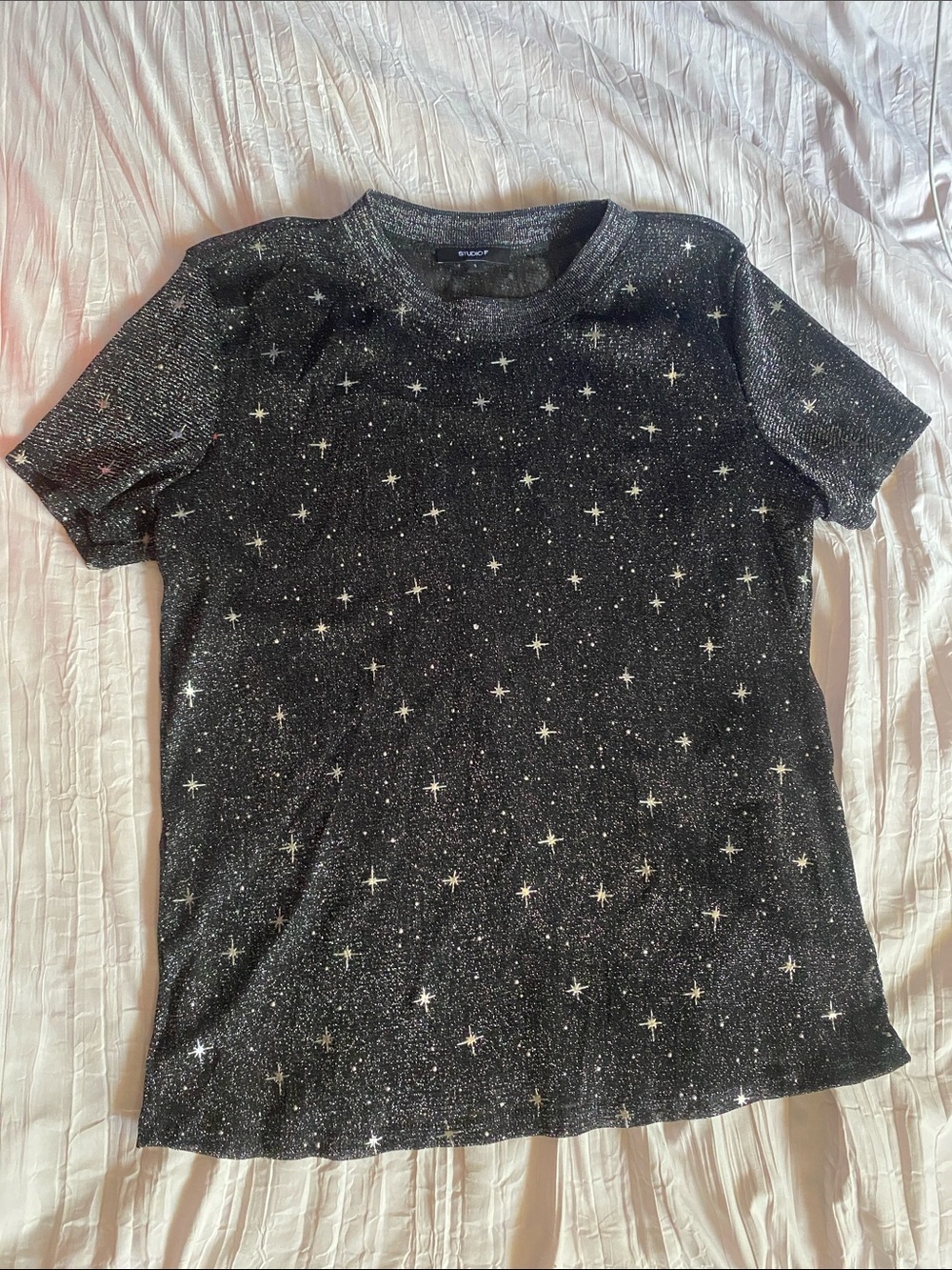 Studio Black Glitter Star Tee